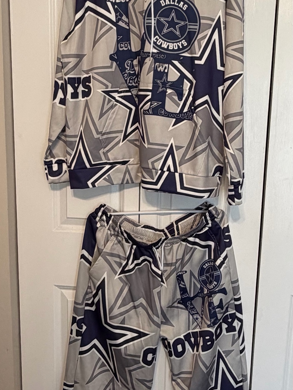 NFL Dallas Cowboys Gray and Navy Hoodie & Joggers Set